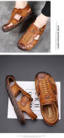 Sandalias de Hombre de Prima Piel de Vaca Suela Antideslizante, Suave, Perforación, Estilo de Verano para Zapatos de Playa - details 11