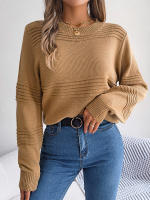 Jersey holgado informal de manga larga para mujer, Jersey de punto liso con cuello redondo, color blanco, para oficina, otoño e invierno, 2023 - details 9