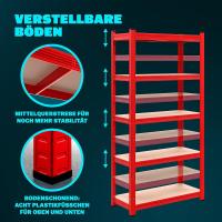 Estanterías Metálicas 180x90x40cm 875kg Rojas Estantería para Cargas Pesadas 5 Estantes Taller - details 6