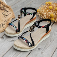 Sandalias de cuña de gran tamaño para mujer, novedad de verano 2025, sandalias romanas informales de playa con banda elástica y suela gruesa para mujer - details 6