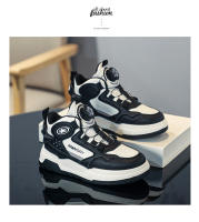 Nuevos zapatos de tablero alto con botón giratorio para niños de moda, superficie de cuero para niños de hip-hop - details 17