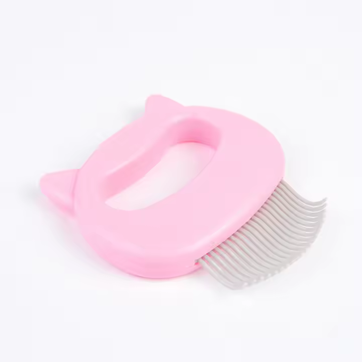 Peine portátil con forma de cabeza de gato para mascotas, cepillo con apertura de Animal pequeño y mediano, con pelo flotante, suministros para perros - 1