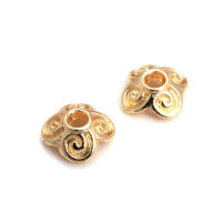 50 Uds. De cuentas redondas de latón de Color dorado de 18K, tapas de hojas de árbol y flores, suministros para hacer cuentas de joyería, accesorios Diy - details 16