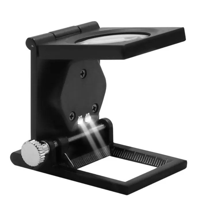 Lupa de Tela Fotográfica Plegable de Aleación de Zinc 10X Lupa LED de Ojo de Paloma - 1