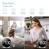 Reloj de Mesa LED ORIA Reloj de Alarma con Snooze Luz Nocturna Decoración de Hogar Regalos - details 4
