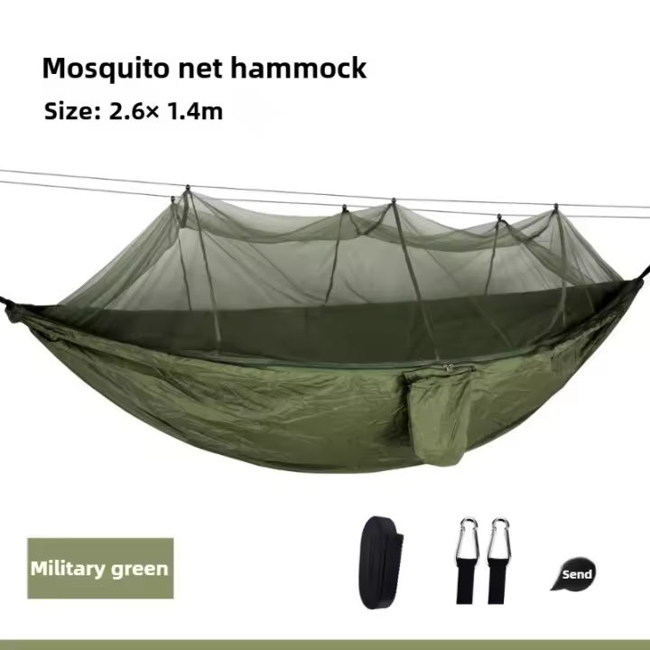 Hamaca de Camping Ultraligera 210T Tela de Nylon Paracaídas Capacidad de 300kg - 1