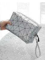 Bolsa de Cosméticos de Cuero Impermeable Diseño a Cuadros para Almacenamiento de Maquillaje de Viaje Bolsa de Belleza para Mujeres - details 7
