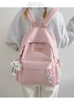 Mochilas simples y versátilesMochila para estudiantes de secundaria Mochila para estudiantes universitarios de gran capacidad Mochila de color sólido de estilo coreano - details 4