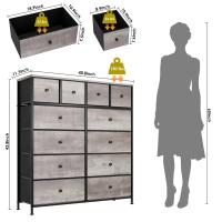 Vestidor para dormitorio, unidad organizadora de almacenamiento con tela, marco de Metal, 12 cajones, vestidores y cofres de cajones para pasillo, entrada - details 3