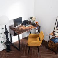 Juego de 2 Sillas de Comedor Vintage Retro Tapizadas en Gamuza con Reposabrazos y Patas Metálicas para Cocina/Salón - details 11