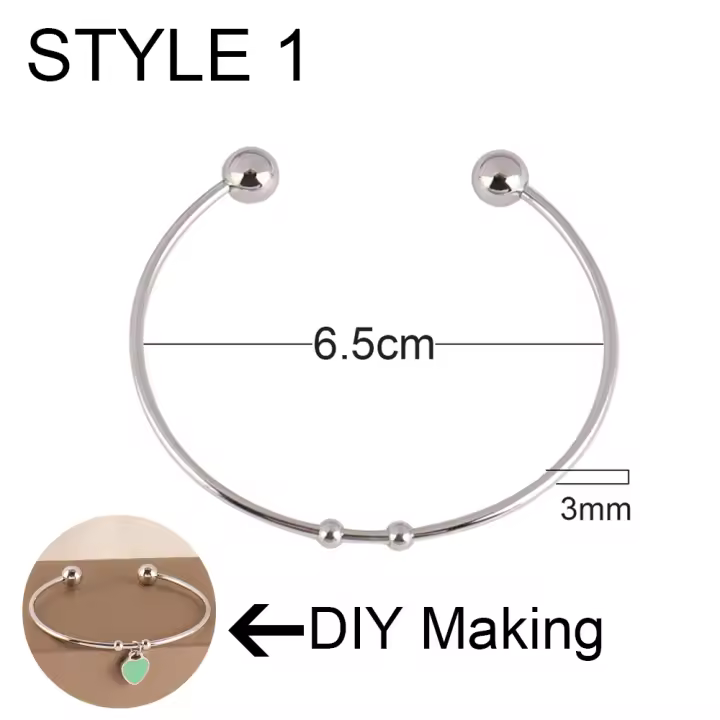 2 piezas brazalete expansible brazalete  316L acero inoxidable granel ajustajustde acero para la fabricación de joyas suministros DIY brazalete de alambre expandible - 1