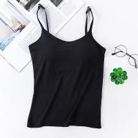 Camisola De Mujer Con Push-up Y Rellenos De Sujetador Anti-walking Color Sólido Talla Única Top De Verano De Algodón - details 7