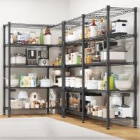 Estanterías de Almacenamiento de 4 Niveles Estantería de Alambre Metálico para Almacenamiento Estantería Ajustable en Altura Estanterías para Despensa Estantería de Cocina, 152*35*152cm Negro - details 11