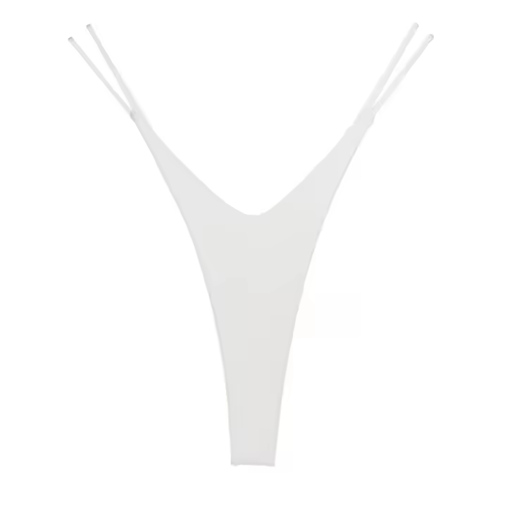 Tanga de algodón con abertura alta para mujer, ropa interior sexy de talla grande para fitness, levantamiento de cadera, tiro bajo, corte alto, sin costuras, estilo bikini - 1