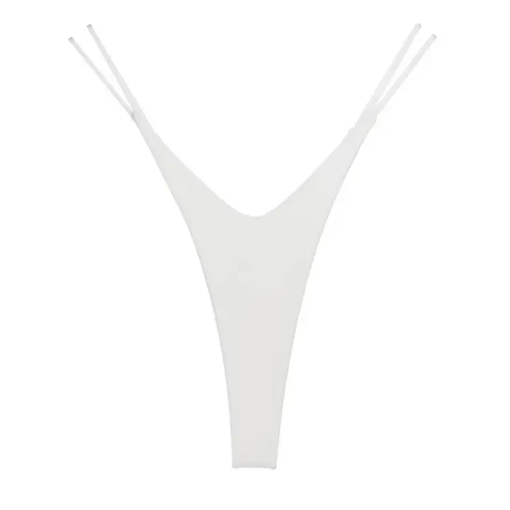 Tanga de algodón con abertura alta para mujer, ropa interior sexy de talla grande para fitness, levantamiento de cadera, tiro bajo, corte alto, sin costuras, estilo bikini - 1