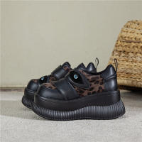 Zapatos de Muffin de Moda Primavera 2025 Calzado de Mujer con Estampado de Leopardo y Correa de Velcro - details 8