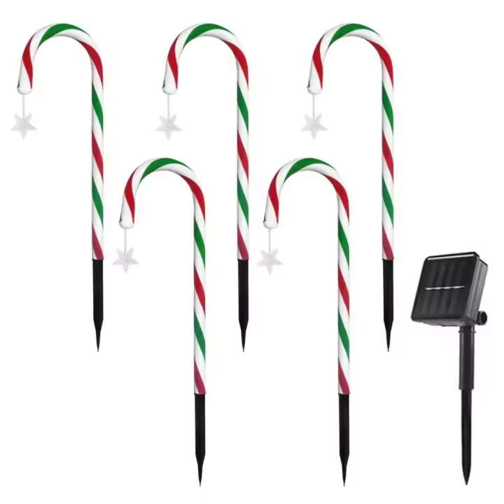 Lámpara Solar de bastón de caramelo, luces solares de atmósfera, iluminación de paisaje, lámpara de jardín de Navidad, LED ESTRELLADO - 1