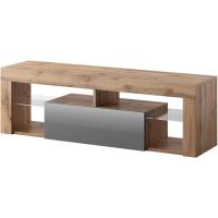 Mueble TV Moderno/Mesa TV/Mueble para Salón / 140 cm (sin LED, Nogal/Negro Brillante) - details 10