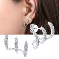 Pendientes de moda de plata de ley 925, pendientes brillantes con circonita, adecuados para festivales de música diarios y múltiples ocasiones, regalo del día de la madre - details 1