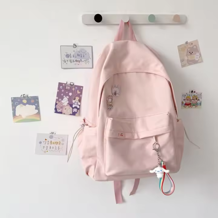 Mochila Escolar Moderna Asiática Multicolor Estilo Dulce y Suave para Estudiantes de Secundaria - 1