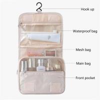 Neceser de viaje grande para cosméticos, neceser portátil con gancho para colgar, impermeable, estuche de maquillaje para almacenamiento en el baño - details 1