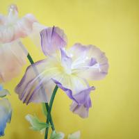 Iris Artificial de 60cm, gasa gigante, cabeza de flor grande, Iris simulado, paisajismo de boda, pétalos esponjosos, flor de hilo, adorno espacial - details 6