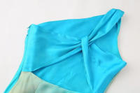 TRAFZA-Vestido largo hasta el tobillo con hombros descubiertos para mujer, traje asimétrico con pliegues y cremallera, moda de verano - details 9