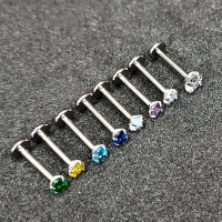 Juego de Piercing Labret de titanio para labio, Piercing de cristal Monroe 5A, para labio, oreja, Tragus, hélice, cartílago, G23, 2 piezas, 16G, 6/8/10mm - details 6