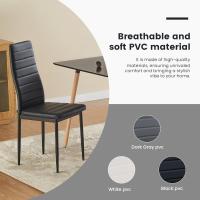 Sillas de Comedor Juego de 4 Sillas de Metal para Cocina, Silla de Mesa Comoda Silla con Asiento Tapizado, Negro - details 5