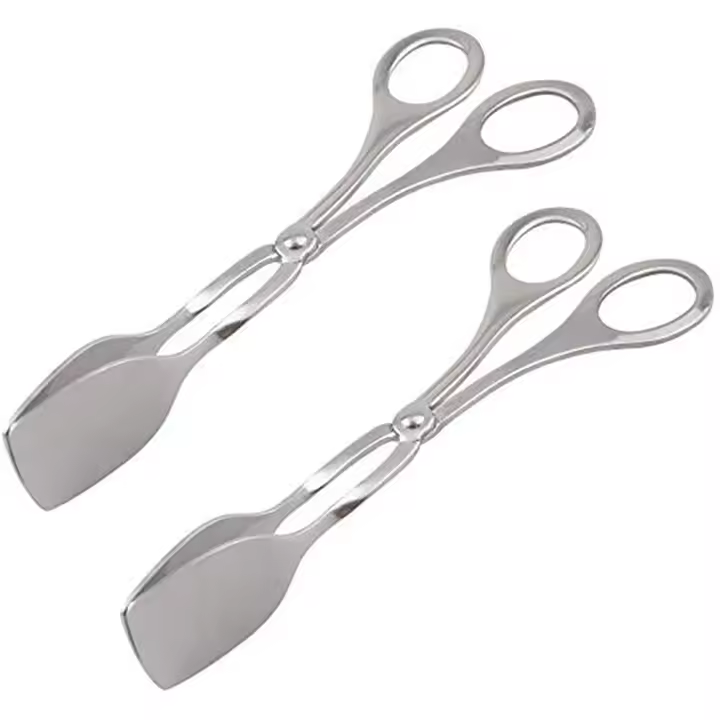Pinzas de cocina para parrilla, pinzas de pastelería, pinzas para servir, pinzas multiusos, pinzas para cocinar en forma de tijeras, 2 piezas - 1