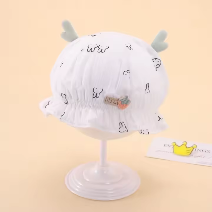 Nuevos sombreros de cubo para bebé de 0 a 6M, gorro de pescador de algodón para primavera y verano, gorro con diseño de conejo y asta para niña y niño, gorro para niño pequeño - 1