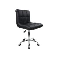 KKTONER Taburete Redondo de Piel sintética con Respaldo, Altura Ajustable, Giratorio, para Trabajo, SPA, con Ruedas, Color Negro - details 5