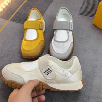 Versión alta 2025 nuevo cuero cabeza redonda color coincidencia boca ligera Velcro Mary Jane plataforma antideslizante de las mujeres deportes y zapatos de ocio - details 2