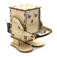 Robot que come monedas, modelo de madera DIY, enseñanza, aprendizaje, Stem, Kit de proyecto para niños, experimento de ciencia - details 3