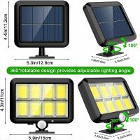 Luces solares impermeables para exteriores, lámparas de pared 160COB divididas, Sensor de movimiento, de 3 modos luces de calle, Control remoto para camino de jardín y Patio - details 0