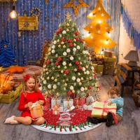 Falda de árbol de Navidad, Alfombra de Arbol de Navidad, Cubierta de Base de árbol de Navidad para Decoración de Fiesta Navideña (80cm) - details 5