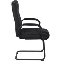 Tapizada En Tela & con Base De Metal I Silla De Conferencia con Reposabrazos, Color:Negro/Negro - details 3