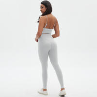 Conjunto de yoga de cintura alta para mujer, sujetador deportivo transpirable, mallas, equipo de fitness para levantamiento de pecho - details 25