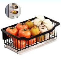Cesta de cocina montada en la pared, organizador de estantes de iluminación de metal para especias, verduras y frutas - details 11