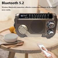 Portátil de alta sensibilidad FM AM SW Radio carga Receptor solar de emergencia manivela Bluetooth altavoz reproductor de música Audio AUX - details 6