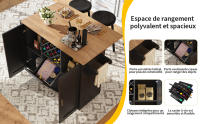 Isla de Cocina con Barreras Extraíbles Armario de Cocina en Madera Lacada con Superficie de Trabajo - details 2