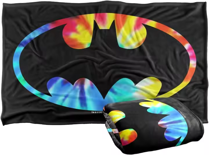 Manta supersuave de tacto sedoso con logotipo de Batman Tie Dye - 1