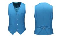 Chaleco de traje Formal de un solo pecho para hombre, talla grande 6XL, Color negro, verde, Color puro, baile de boda, vestido de fiesta Social de negocios - details 11