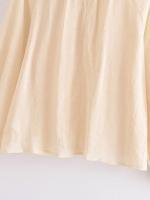 TRAFZA holgada-Blusa de manga larga con cuello redondo para mujer, camisa informal con botones calados, decoración con lazo, 2023 - details 10