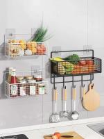 Estante de especias de material montado en la pared no perforado para cocina, estante para fregadero de platos de cocina - details 7