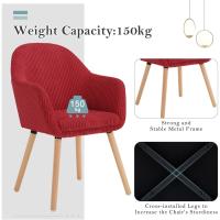 Silla de Comedor Estilo Vintage Juego de 1, Silla Cocina, Silla Nordica con Respaldo y Reposabrazos, Tela Pana, Estructura de Madera, Sillas para Tocador, Escritorio, Crema, EZS26cm-1 - details 69