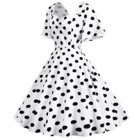 Vestido de fiesta elegante con lunares y mangas de mariposa para mujer, estilo veraniego. - details 30