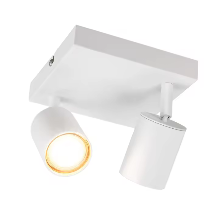 CBJKTX Foco de techo salón 2 bombillas negro GU10 regulable para dormitorio cocina - 1