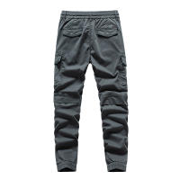 Pantalones Cargo para Hombres CHAIFENKO Color Sólido, Ajuste Suelto, Múltiples Bolsillos, Forza Elástica con Cordón - details 6
