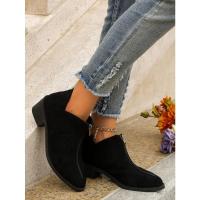 2025 Botas con estampado de leopardo para mujer, zapatos de tacón Bo con espalda, punta estrecha, estilo británico, color sólido - details 1